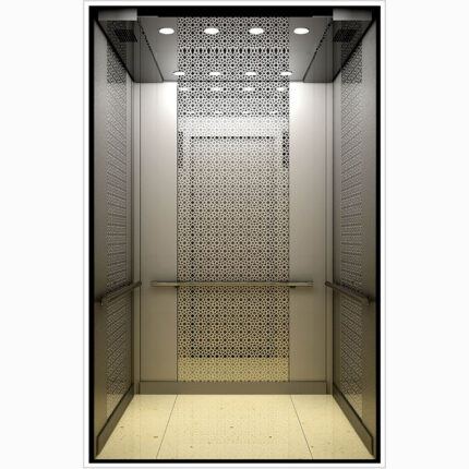 Cabina para ascensor HF-K09 en Acero Satinado con Acabados Horizontales en colombia