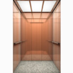 Cabina para ascensor HF-K14 con Panel Central Iluminado y Espejo Decorativo en colombia