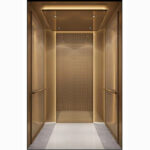 Cabina para ascensor HF-K17 con Panel Tipo Madera y Acero Satinado en Colombia