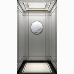 Cabina para Ascensor HF-J011 con Acabado Blanco Piano y Detalles Negros