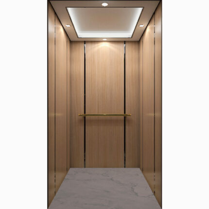 Cabina para Ascensor HF-J014 con Paneles Laminados y Espejo Negro